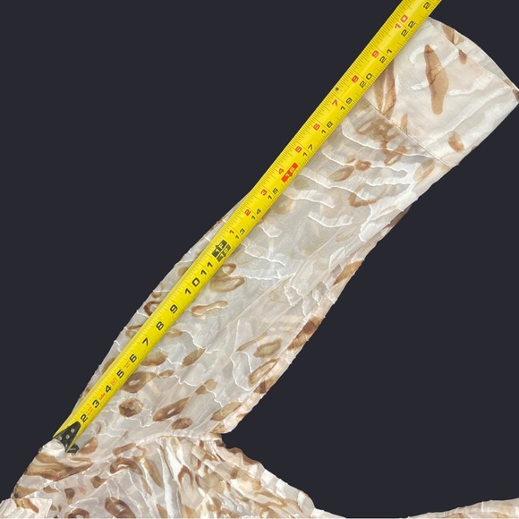 Chico's Sheer Button Down in Brown and Cream - Picture 5 of 7